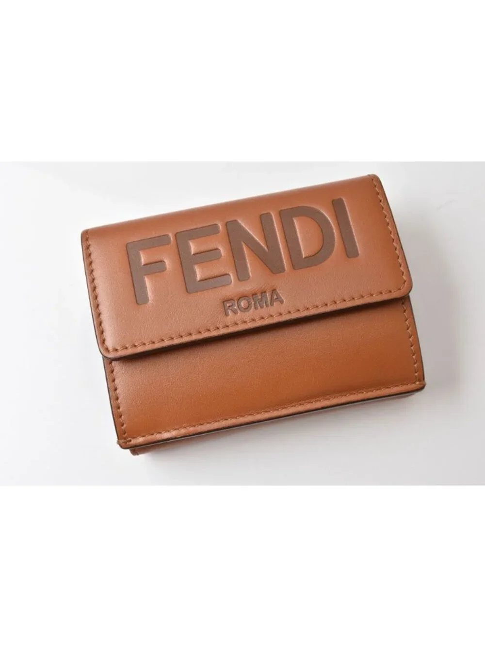 Fendi Wallet Mini Trifold Aayz Soft Leather Brown
